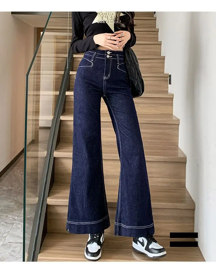 Dark Blue Wide Leg Jeans 2025 Pear Shape Women — feature 4