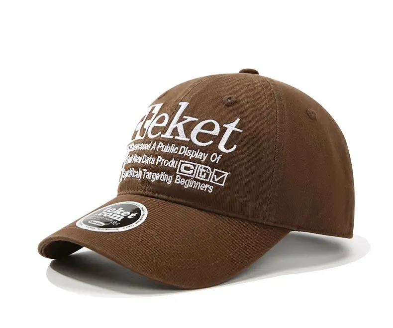 Retro Letter Embroidered Baseball Cap for Men Women Brown — feature 12