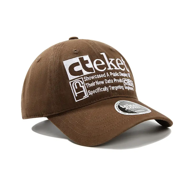 Retro Letter Embroidered Baseball Cap for Men Women Brown — feature 14
