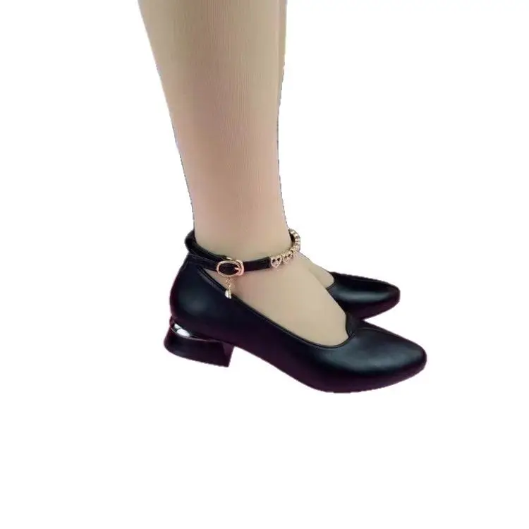 Women's Black Heel Shoes with Buckle Spring 2025 - Image 8