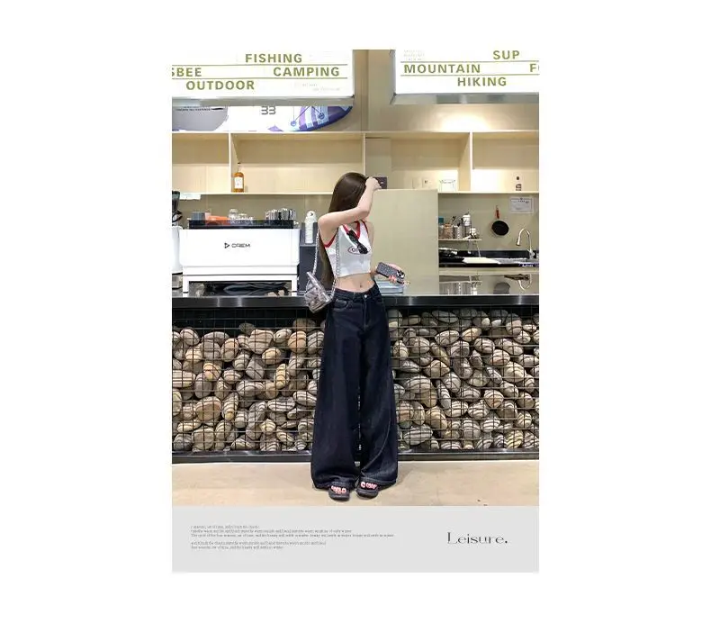 Women Dark Blue Wide Leg Pants 2025 Commuter — feature 2