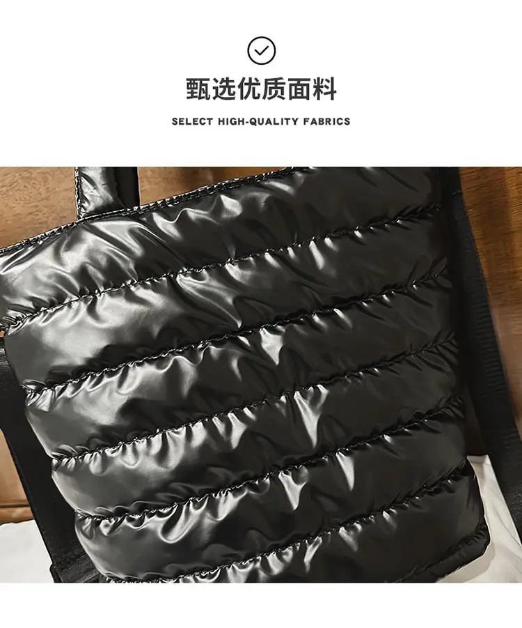 Women's Black Padded Shoulder Crossbody Bag Large Capacity 2025 — feature 4