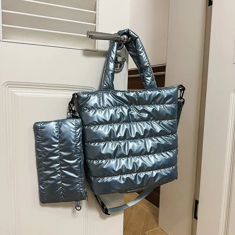 Women's Black Padded Shoulder Crossbody Bag Large Capacity 2025 - Image 2