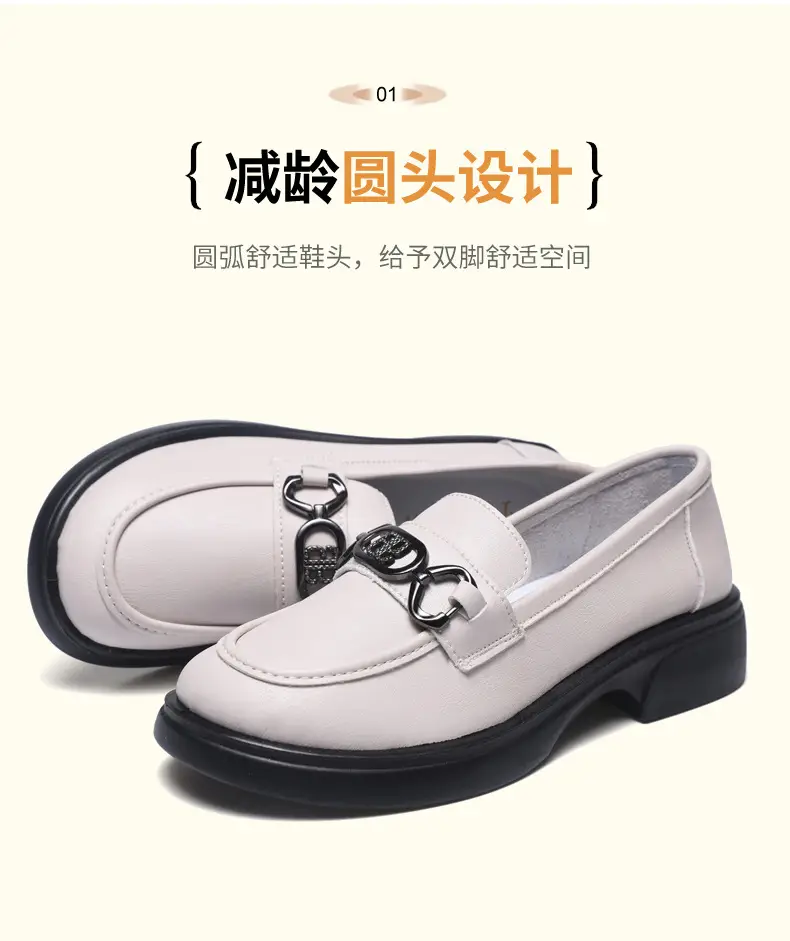 Black British Style Women's Thick Loafers Spring Summer — feature 23