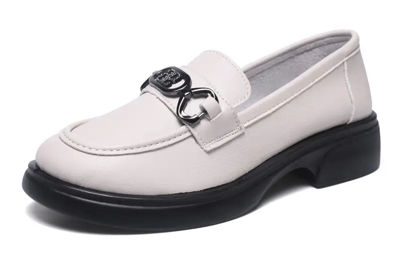 Black British Style Women's Thick Loafers Spring Summer — feature 42