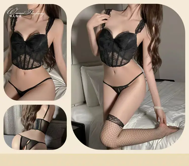Black Lace Butterfly Corset Waist Slimming Mesh Suit — feature 2