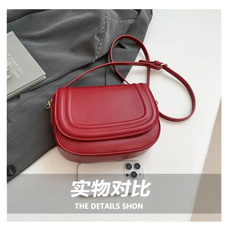 Red PU Shoulder Messenger Bag Small All-Match — feature 8
