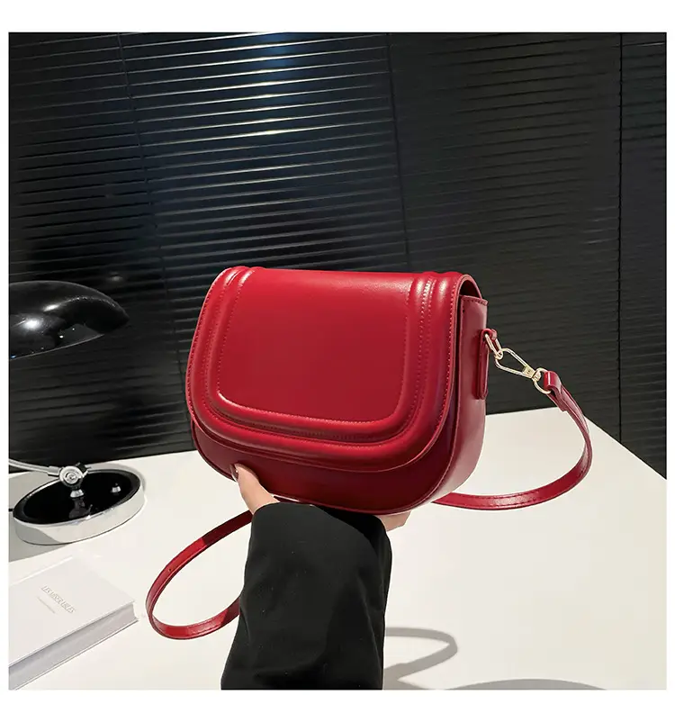 Red PU Shoulder Messenger Bag Small All-Match