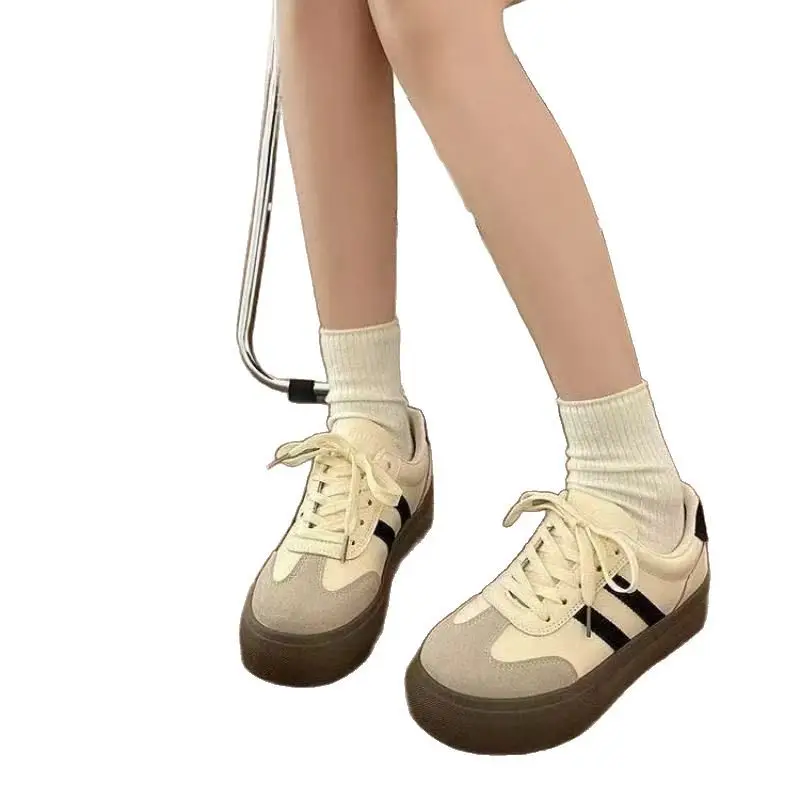 Women's White Thick Sole Retro Sneakers 2025 - Image 6