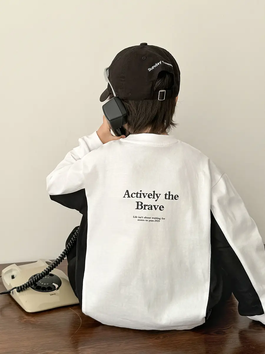 Haima Boys Green Black Sleeve T-Shirt Spring Wear
