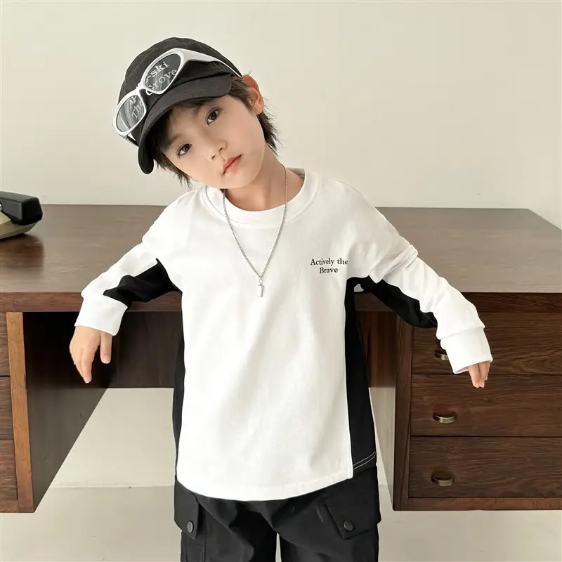 Haima Boys Green Black Sleeve T-Shirt Spring Wear