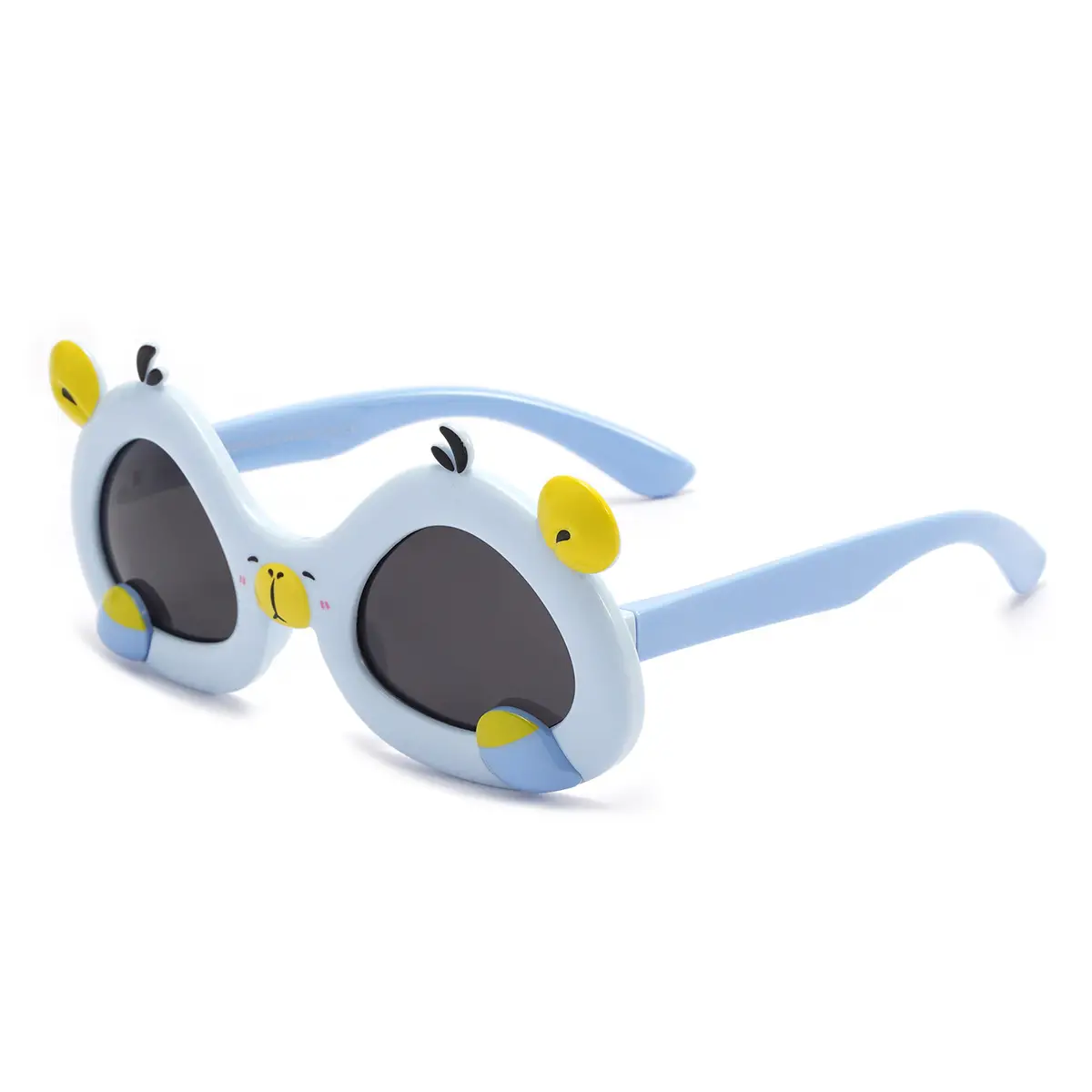 New Kids Silicone Bear Sunglasses Blue Yellow