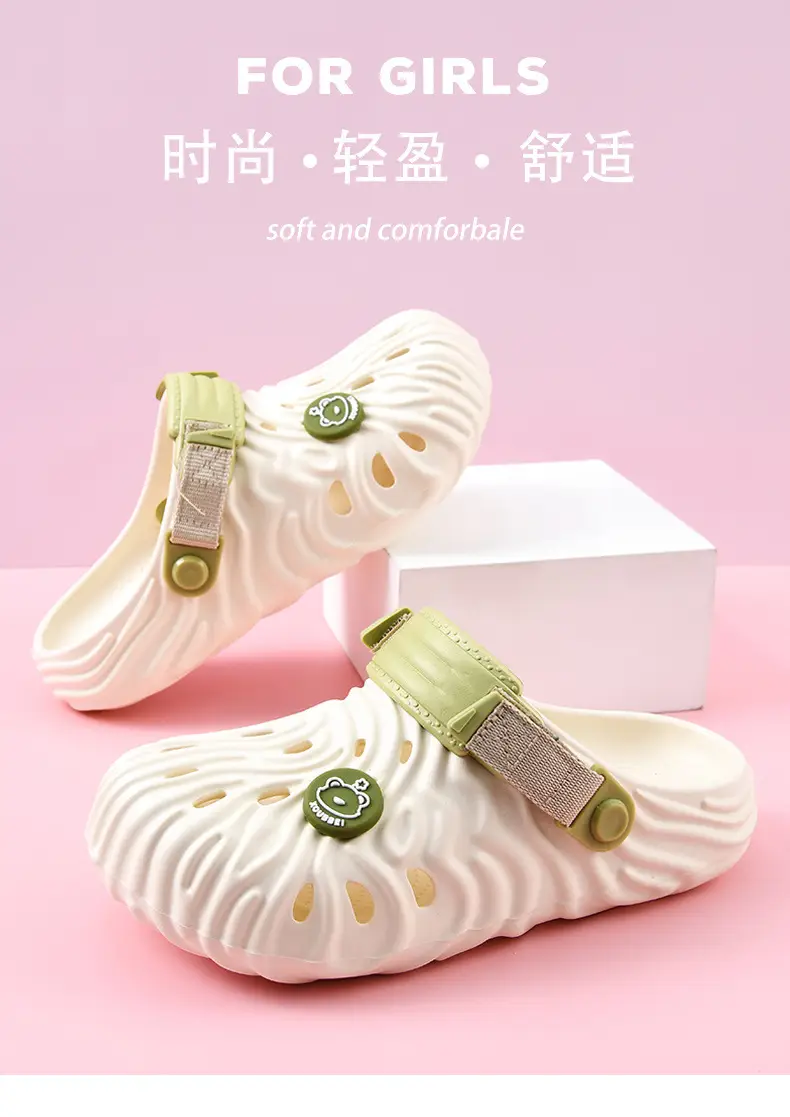 Thick-soled hole shoes women's summer outdoor wear heightening non-slip wear-resistant sandals EVA breathable deodorant high color value toe-covered slippers — feature 1