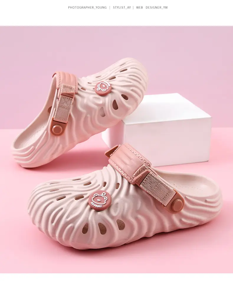 Thick-soled hole shoes women's summer outdoor wear heightening non-slip wear-resistant sandals EVA breathable deodorant high color value toe-covered slippers — feature 11