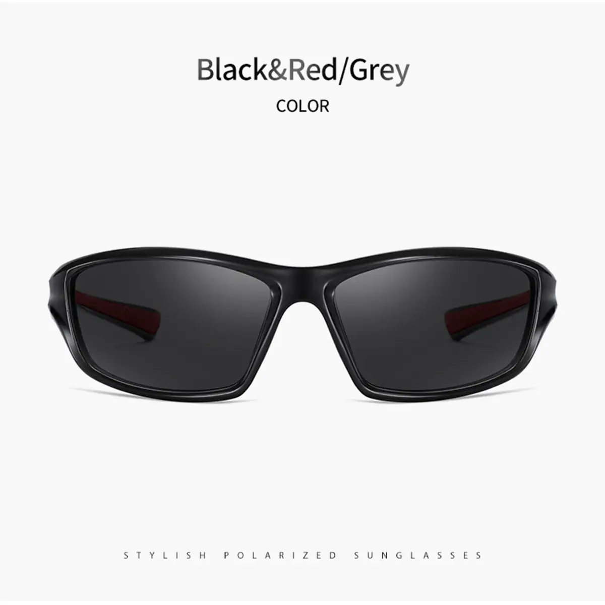 Men Windproof Sports Sunglasses Black Red White — feature 11