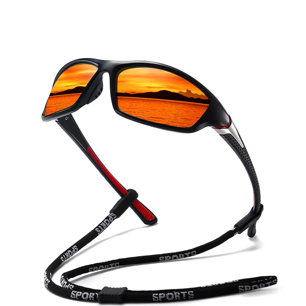 Men Windproof Sports Sunglasses Black Red White — feature 16