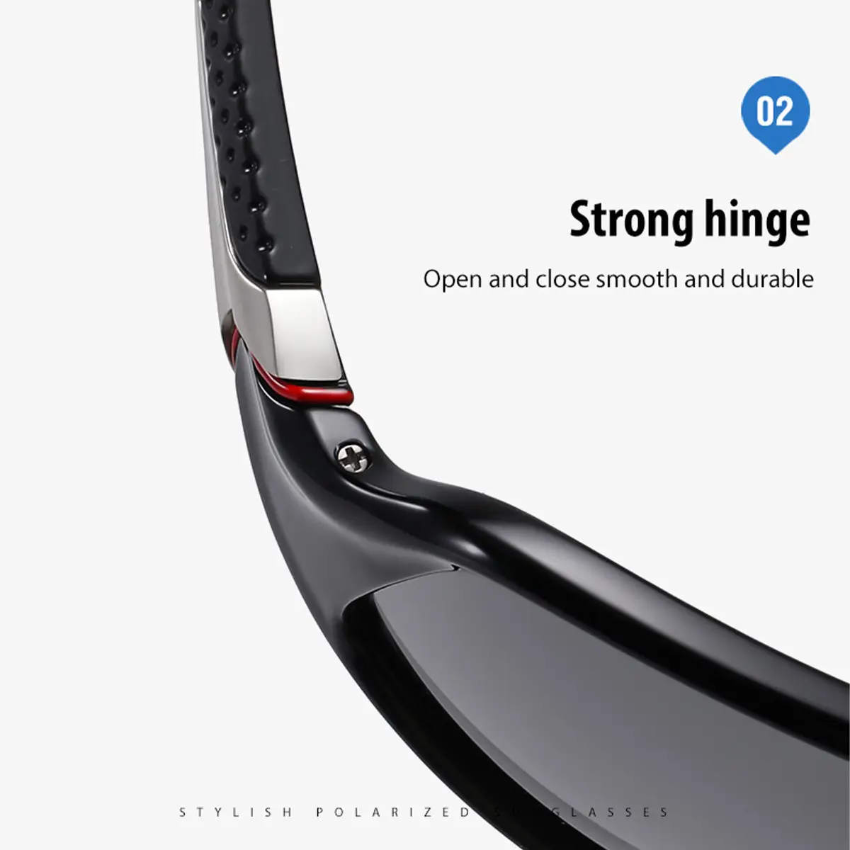 Men Windproof Sports Sunglasses Black Red White — feature 6