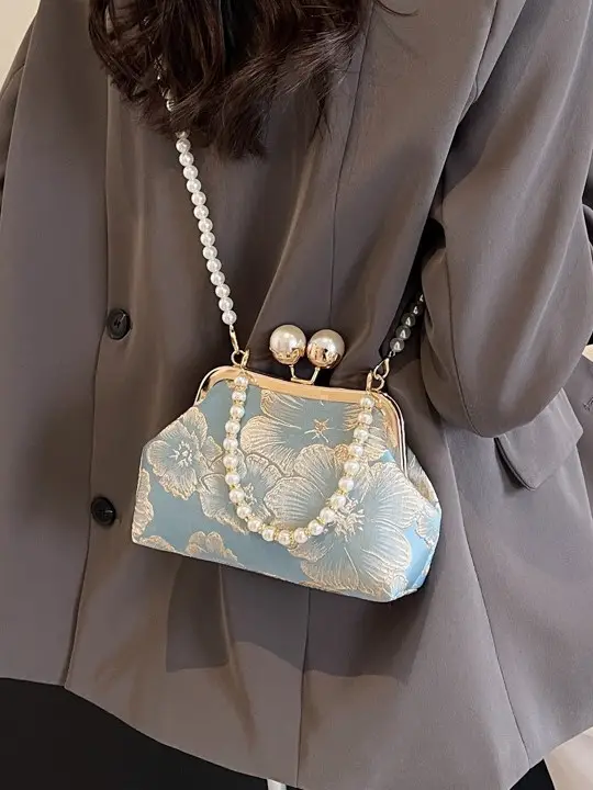Gold Embroidered Handbag for Women 2025 New Fashion - Image 6