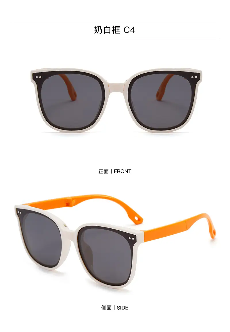 New Kids Foldable HD Polarized Sunglasses Blue Rose Gold — feature 17
