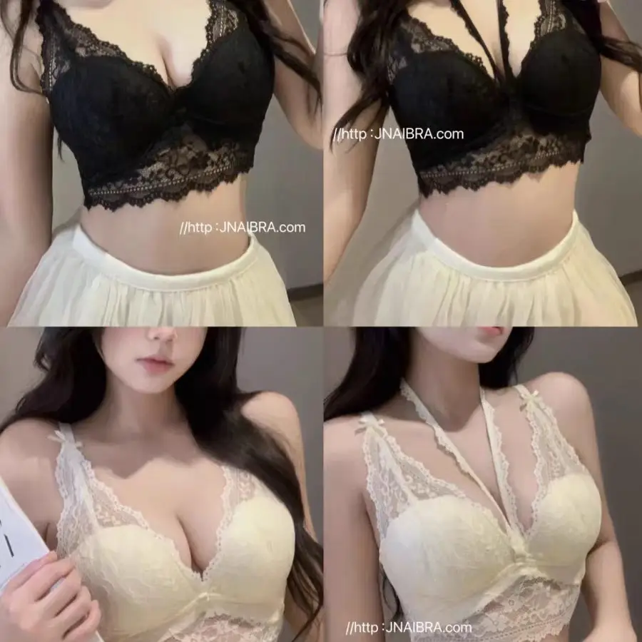 Black French Lace Push Up Bra for Women