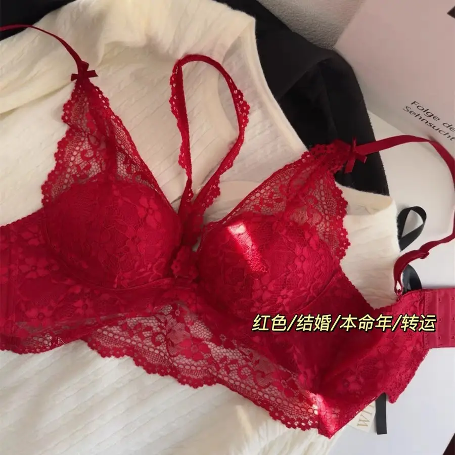 Black French Lace Push Up Bra for Women