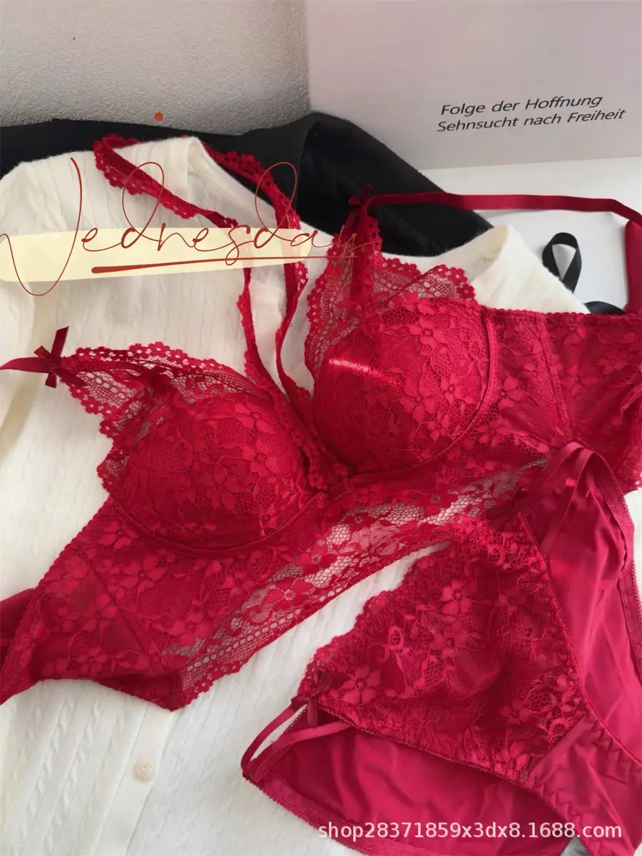 Black French Lace Push Up Bra for Women