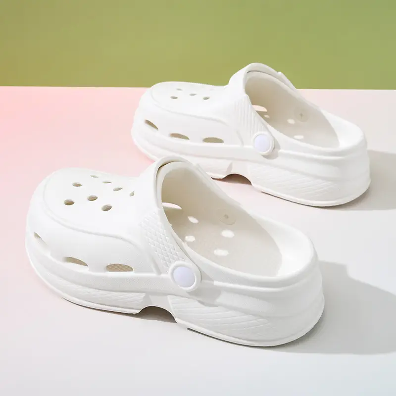 Women's Thick Sole Hole Shoes for Summer High Wear-resistant Non-slip Baotou Slippers EVA Outer Wear Beach Breathable Deodorant Sandals