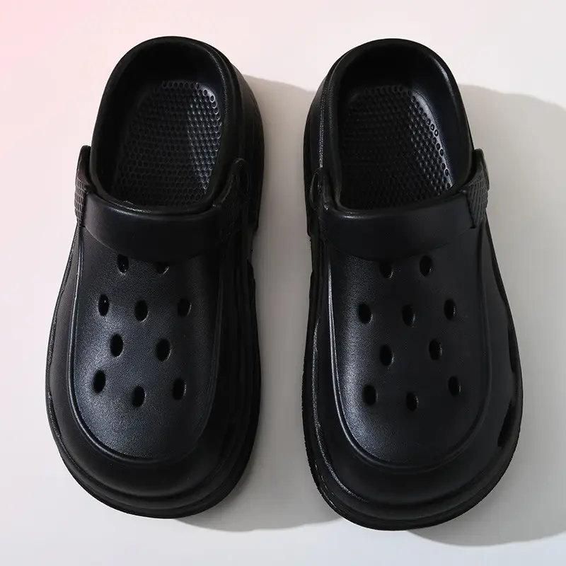 Women's Thick Sole Hole Shoes for Summer High Wear-resistant Non-slip Baotou Slippers EVA Outer Wear Beach Breathable Deodorant Sandals