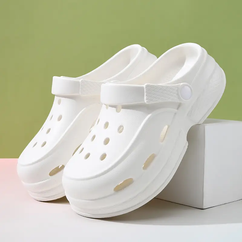 Women's Thick Sole Hole Shoes for Summer High Wear-resistant Non-slip Baotou Slippers EVA Outer Wear Beach Breathable Deodorant Sandals