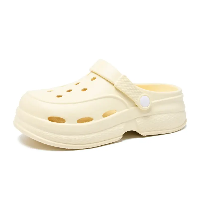 Women's Thick Sole Hole Shoes for Summer High Wear-resistant Non-slip Baotou Slippers EVA Outer Wear Beach Breathable Deodorant Sandals