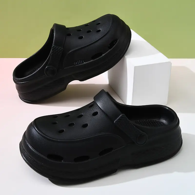 Women's Thick Sole Hole Shoes for Summer High Wear-resistant Non-slip Baotou Slippers EVA Outer Wear Beach Breathable Deodorant Sandals