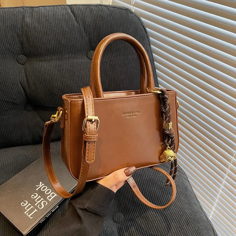 Retro Brown Leather Shoulder Bag for Women 2025 - Image 3