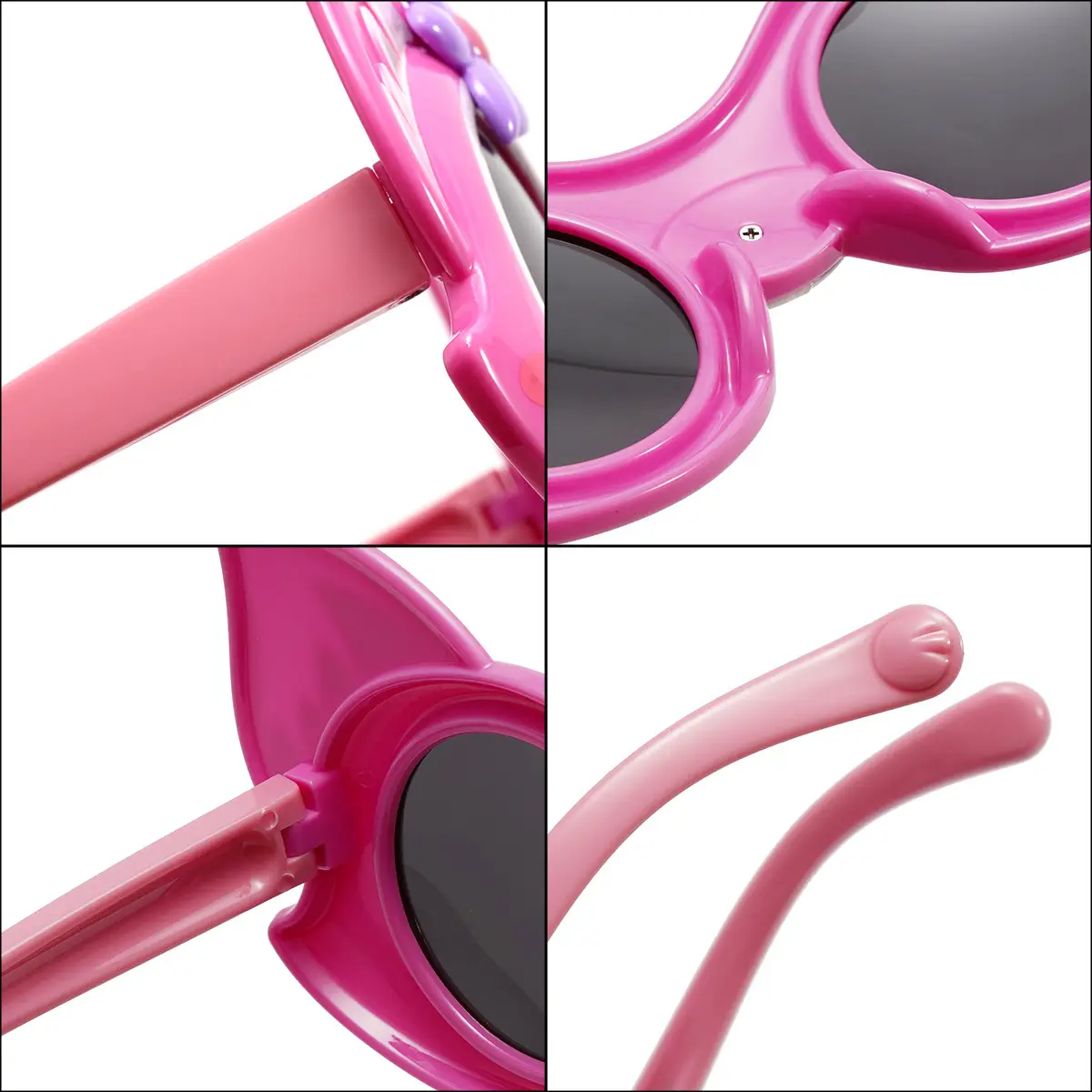 Pink Silicone Cartoon Sunglasses for Girls - Image 10
