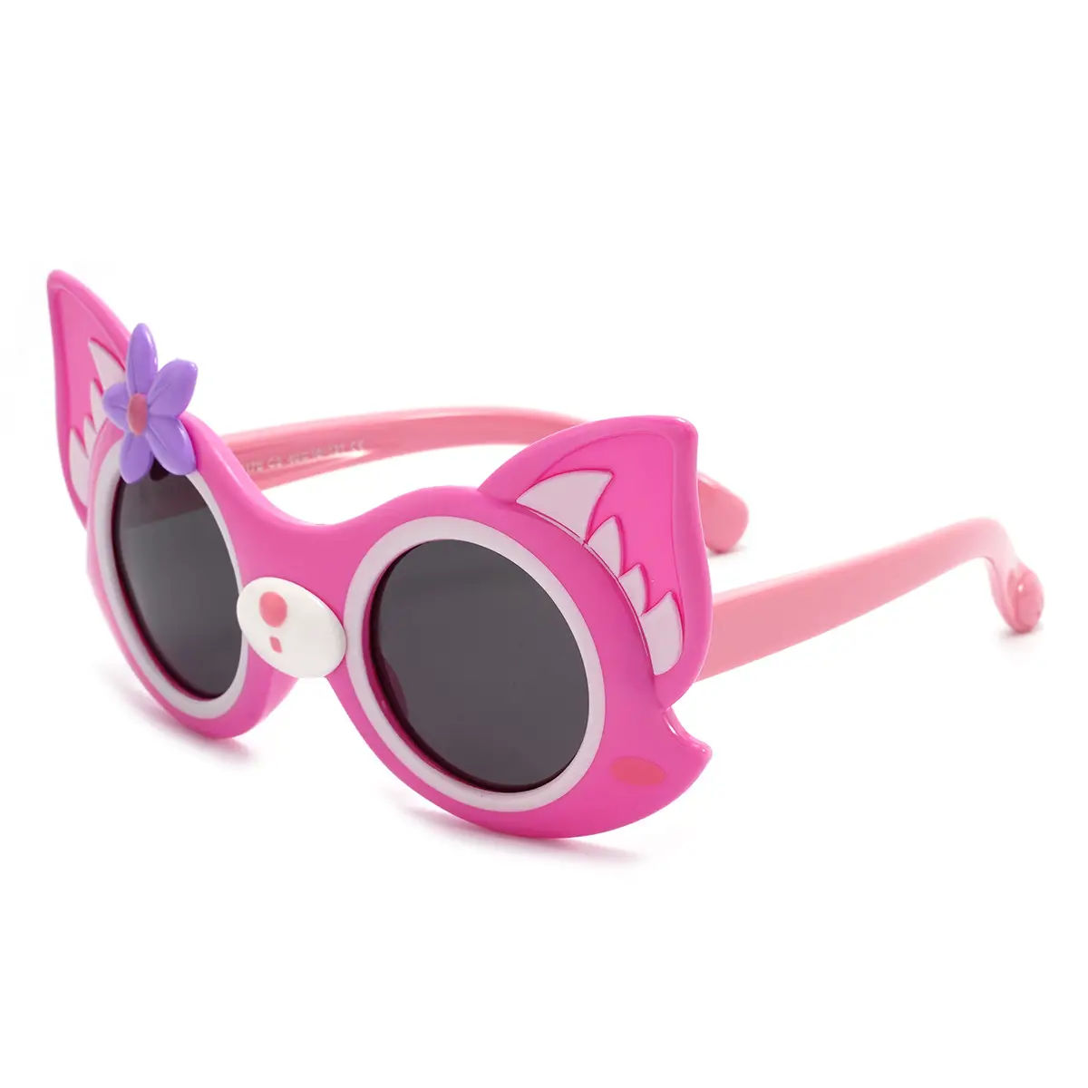 Pink Silicone Cartoon Sunglasses for Girls - Image 11