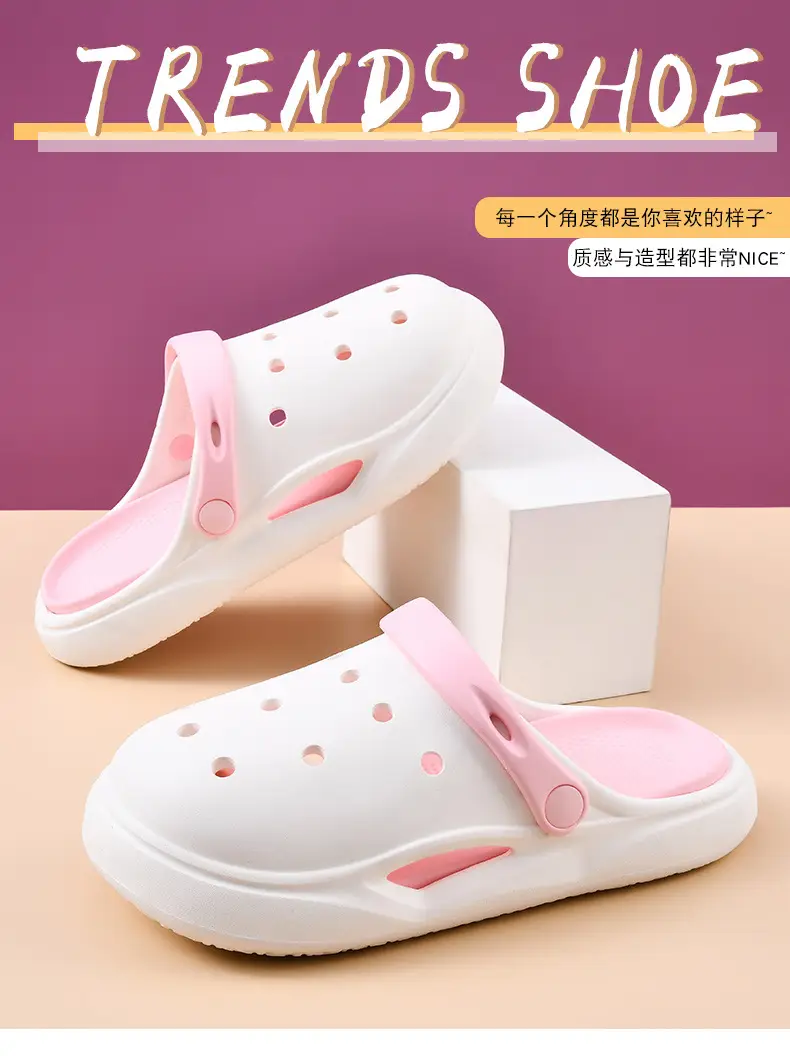 New Hole Shoes Women's Summer Height-Increasing Wear-Resistant Breathable Baotou Drag Outer Wear Beach EVA Deodorant High-Level Sandals — feature 1