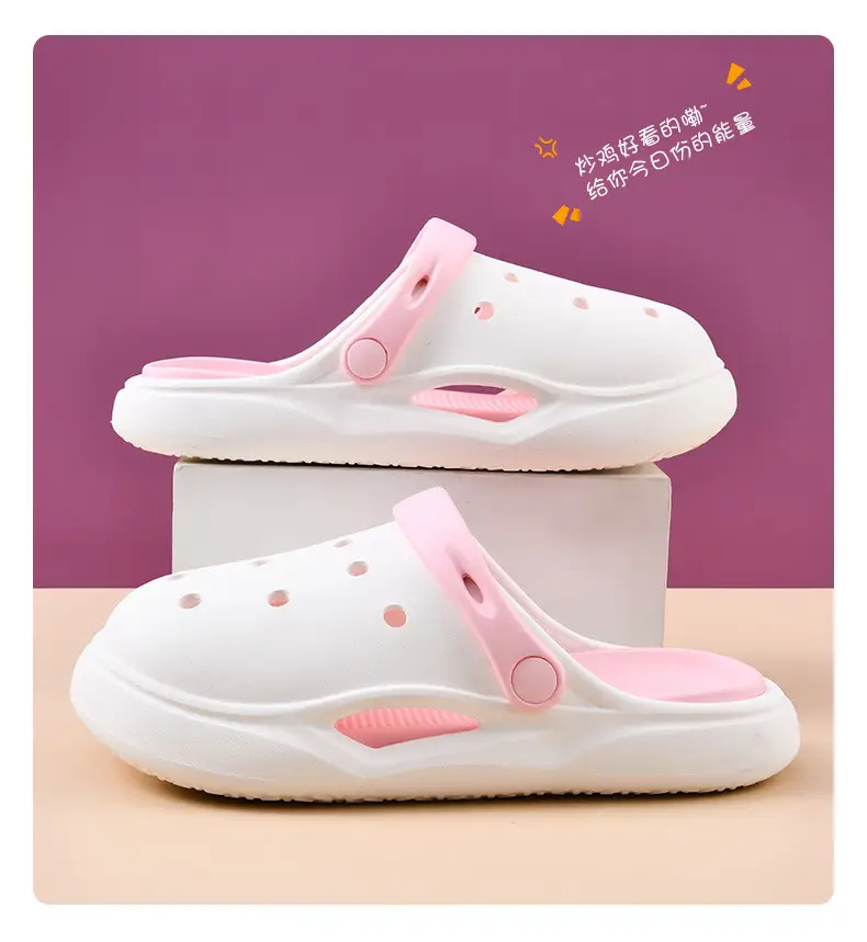 New Hole Shoes Women's Summer Height-Increasing Wear-Resistant Breathable Baotou Drag Outer Wear Beach EVA Deodorant High-Level Sandals — feature 10
