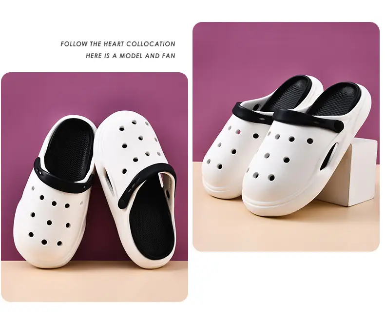 New Hole Shoes Women's Summer Height-Increasing Wear-Resistant Breathable Baotou Drag Outer Wear Beach EVA Deodorant High-Level Sandals — feature 11