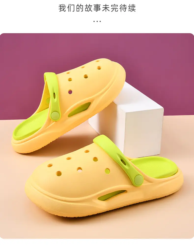 New Hole Shoes Women's Summer Height-Increasing Wear-Resistant Breathable Baotou Drag Outer Wear Beach EVA Deodorant High-Level Sandals — feature 13