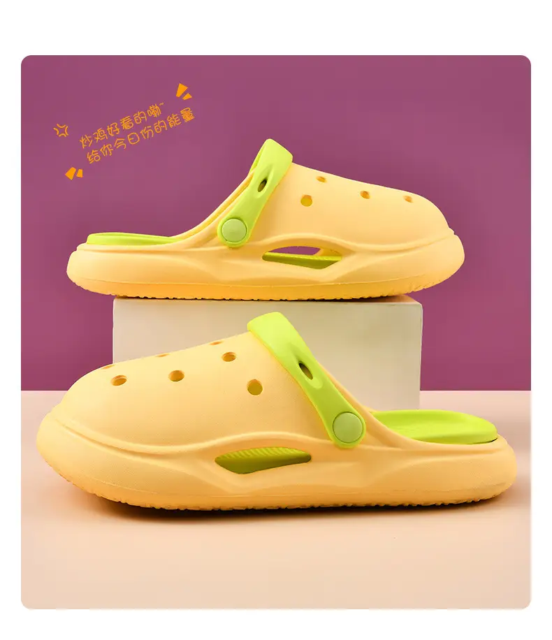 New Hole Shoes Women's Summer Height-Increasing Wear-Resistant Breathable Baotou Drag Outer Wear Beach EVA Deodorant High-Level Sandals — feature 15