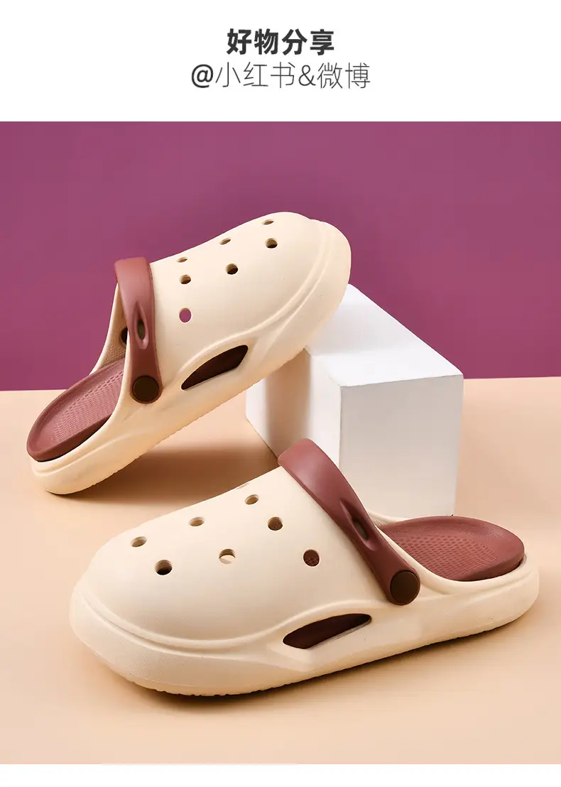 New Hole Shoes Women's Summer Height-Increasing Wear-Resistant Breathable Baotou Drag Outer Wear Beach EVA Deodorant High-Level Sandals — feature 17