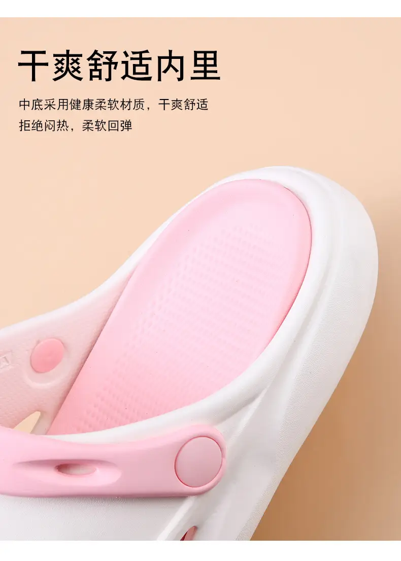 New Hole Shoes Women's Summer Height-Increasing Wear-Resistant Breathable Baotou Drag Outer Wear Beach EVA Deodorant High-Level Sandals — feature 5