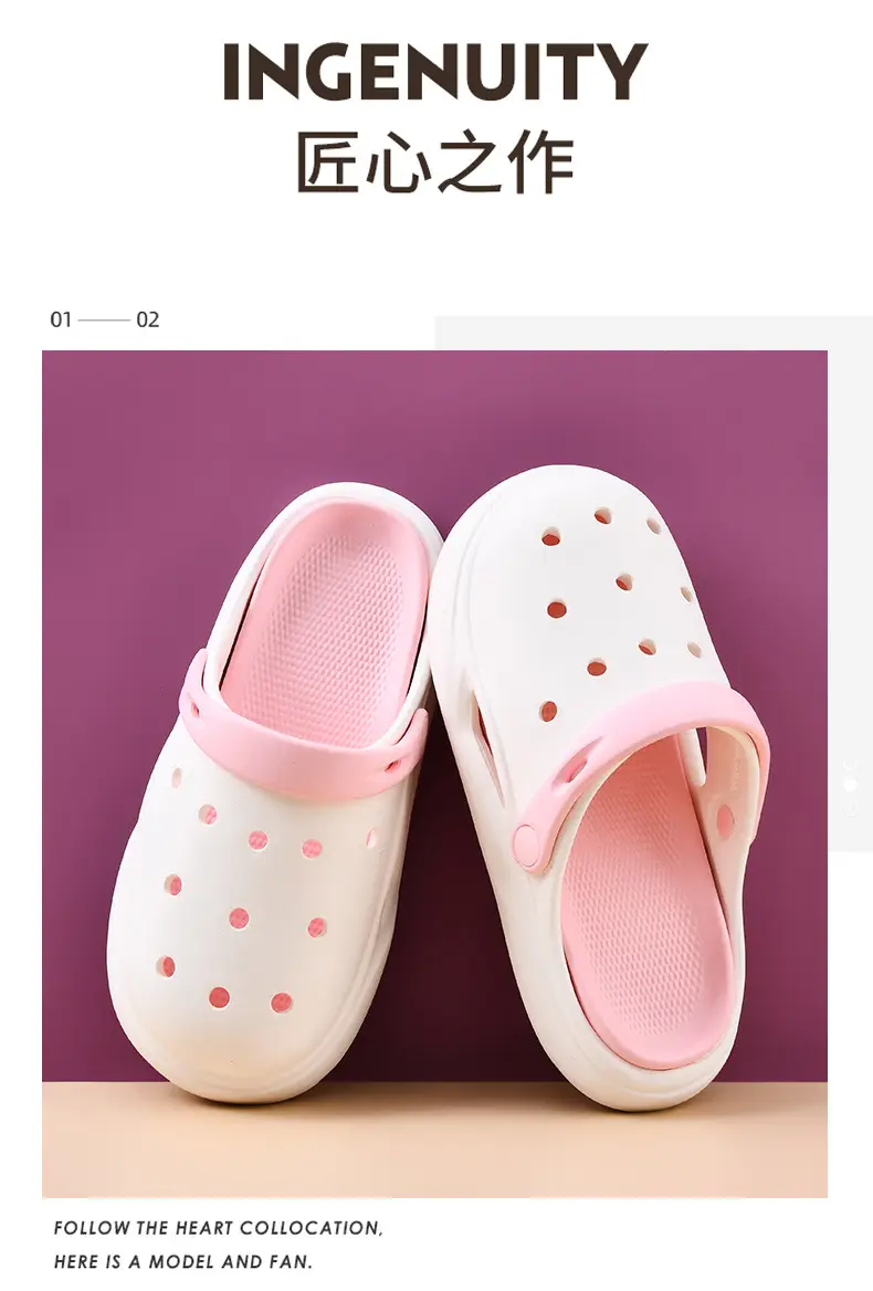 New Hole Shoes Women's Summer Height-Increasing Wear-Resistant Breathable Baotou Drag Outer Wear Beach EVA Deodorant High-Level Sandals — feature 8