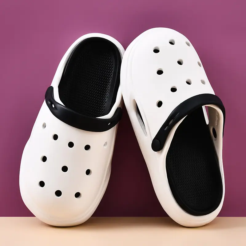 New Hole Shoes Women's Summer Height-Increasing Wear-Resistant Breathable Baotou Drag Outer Wear Beach EVA Deodorant High-Level Sandals