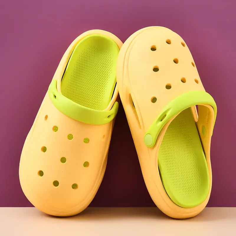 New Hole Shoes Women's Summer Height-Increasing Wear-Resistant Breathable Baotou Drag Outer Wear Beach EVA Deodorant High-Level Sandals