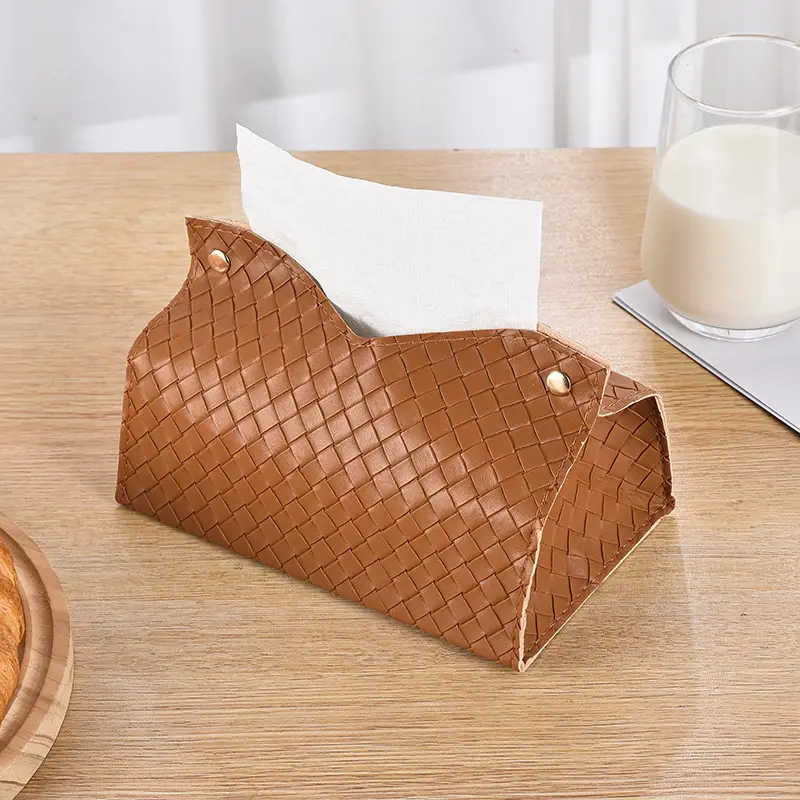 Black Braided Tissue Box for Home Living Room - Image 8