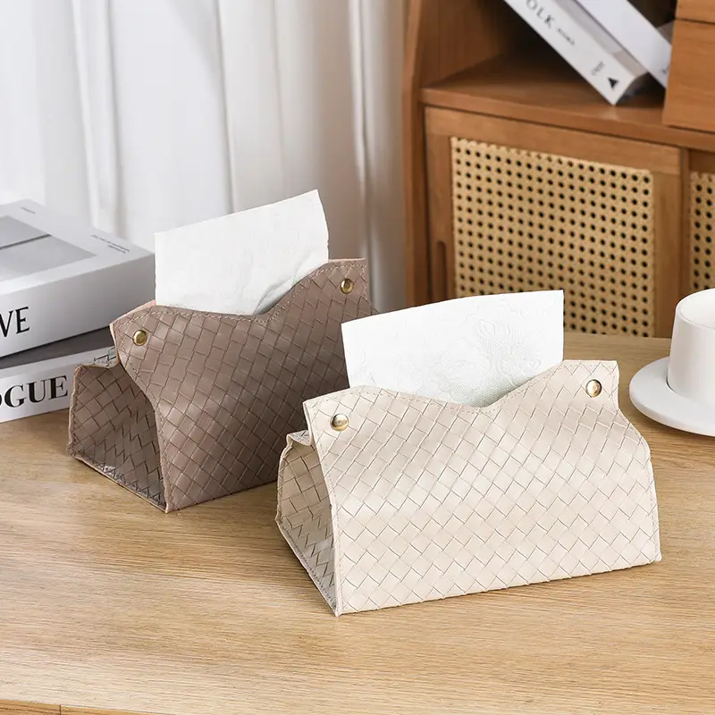 Black Braided Tissue Box for Home Living Room - Image 9