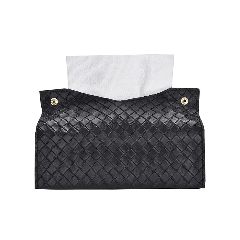 Black Braided Tissue Box for Home Living Room - Image 10