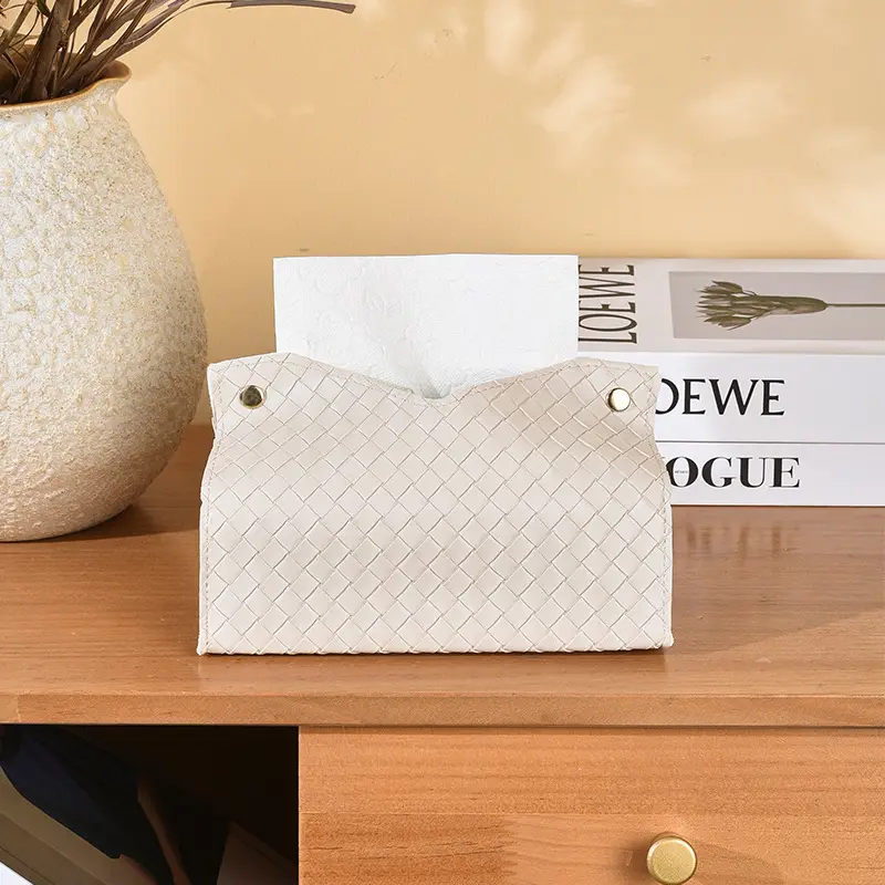 Black Braided Tissue Box for Home Living Room — feature 7