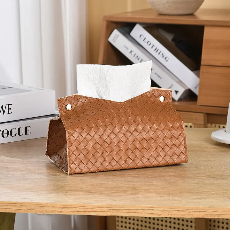 Black Braided Tissue Box for Home Living Room — feature 8