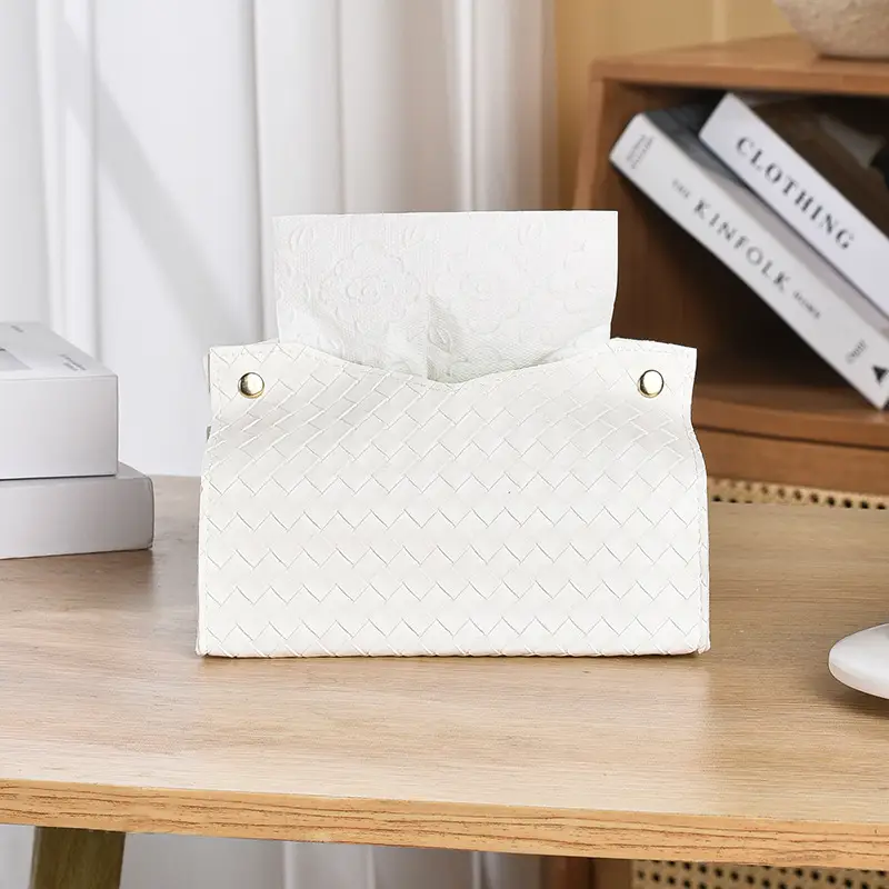 Black Braided Tissue Box for Home Living Room - Image 3